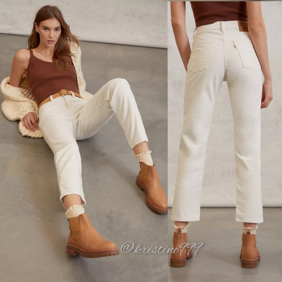 Levi's Denim - Levi's Wedgie Straight Corduroy in Tofu Cream